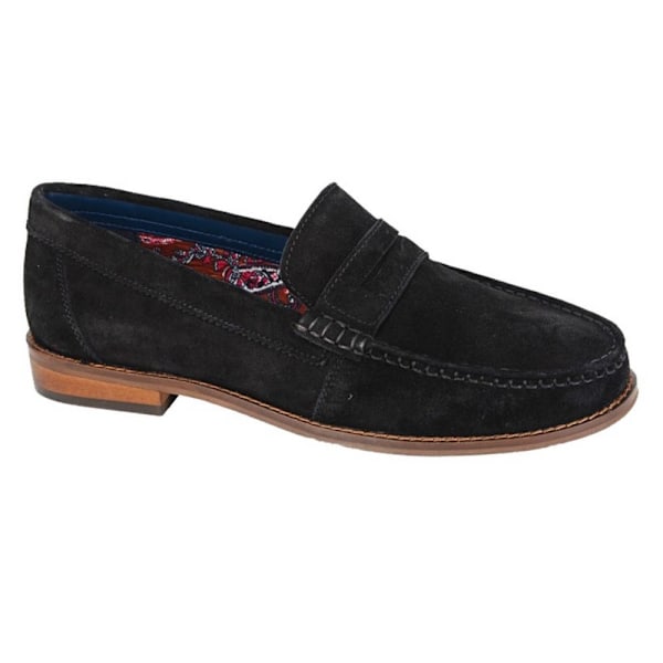 Roamers herr enfärgade mockasinloafers i mocka, 12 UK, svart Black 12 UK