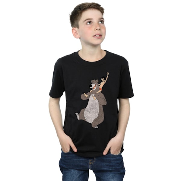 Jungle Book Boys Classic Mowgli And Baloo Bomull T-shirt 5-6 År Black 5-6 Years