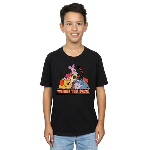 Disney Boys Winnie The Pooh Group T-Shirt 7-8 år Svart Black 7-8 Years