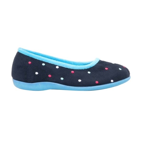 Sleepers Dam/Dam Isla Prickig Ballerina Minnesskum Tofflor Blue/Turquoise 3 UK