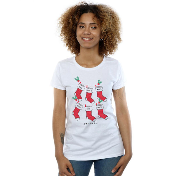 Friends Dam/Damer Julstrumpor Bomull T-shirt S Vit White S