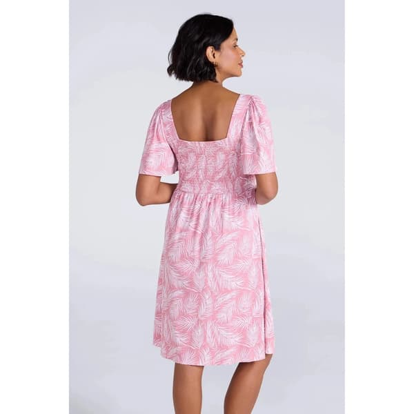 Mountain Warehouse Dam/Dam Hydra Palm Leaf Shirred Klänning Pink 10 UK