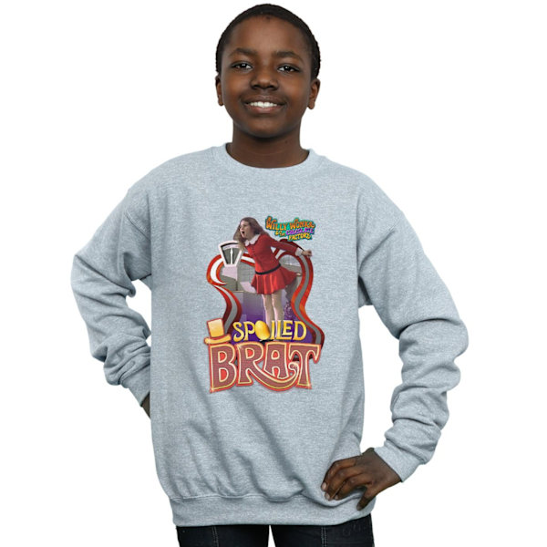 Willy Wonka och chokladfabriken Pojkar Bortskämd Brat Sweatshirt Sports Grey 12-13 Years