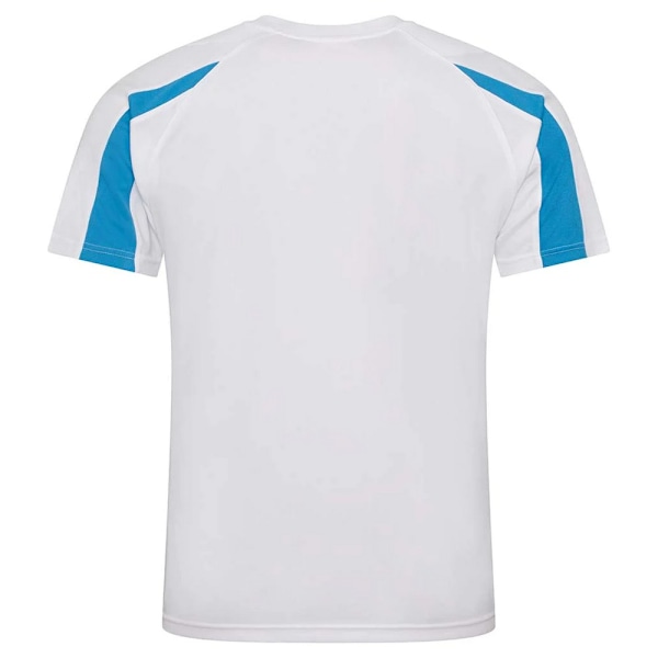 AWDis Cool Herr Kontrast Fukttransporterande T-shirt L Arktisk Vit Arctic White/Sapphire Blue L