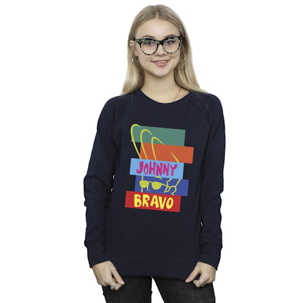 Johnny Bravo Dam/Damer Rektangul Pop Art Sweatshirt XL Marinblå Navy Blue XL