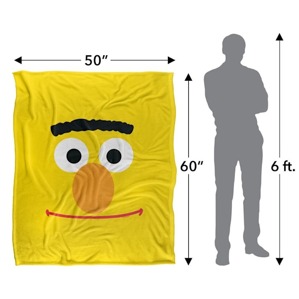 Sesamgatan Ansikte Bert Filt En Storlek Flerfärgad Multicoloured One Size