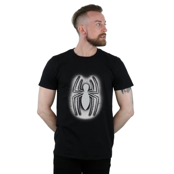 Marvel Herr Spider-Man Graffiti Logotyp T-Shirt M Svart Black M