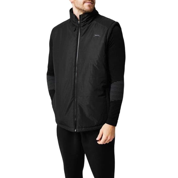 Slazenger Herr Logotyp Vadderad Gilet S Svart Black S