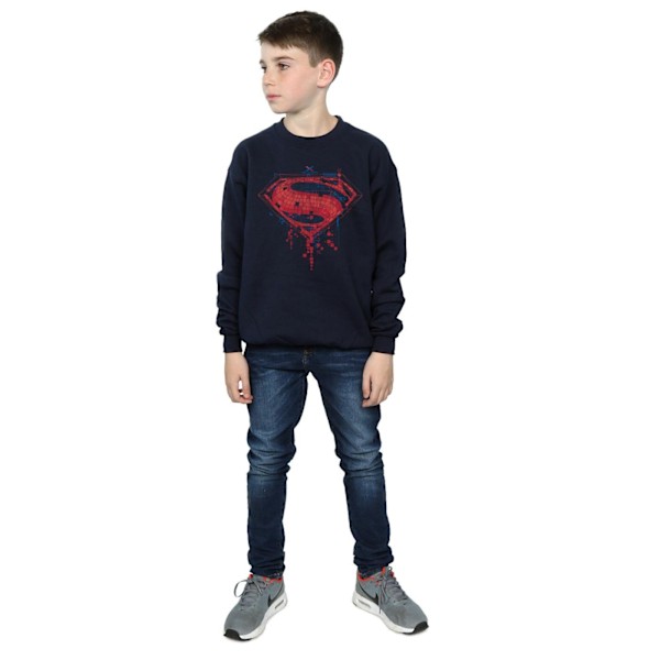 DC Comics Boys Superman Geo Logo Sweatshirt 7-8 år Marinblå Navy Blue 7-8 Years