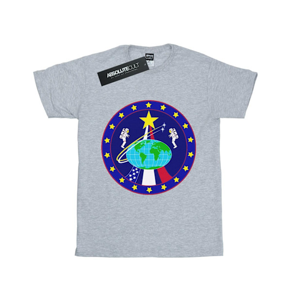 NASA Dam/Damer Classic Globe Astronauts Bomull Boyfriend T- Sports Grey L