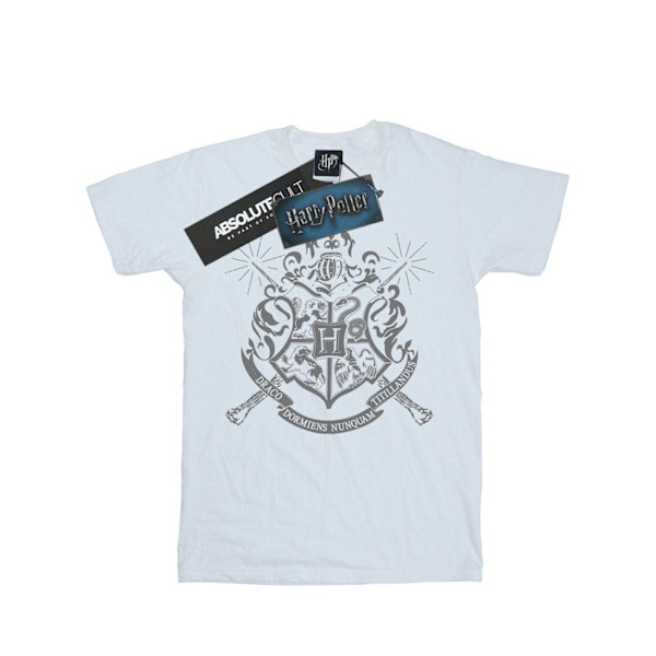 Harry Potter Dam/Kvinnor Hogwarts Badge Wands Bomull Boyfrien White S