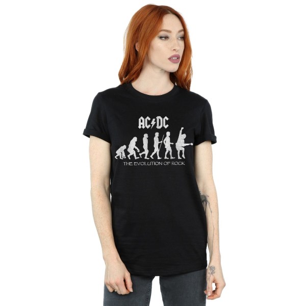 ACDC Dam/Dam Evolution Of Rock Cotton Boyfriend T-shirt L Black L