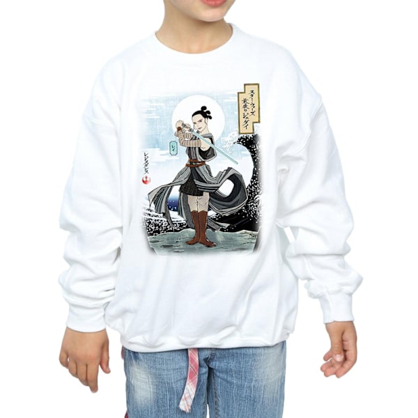 Star Wars Girls The Last Jedi Japansk Rey Sweatshirt 7-8 år White 7-8 Years