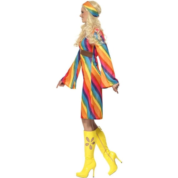 Smiffys Dam/Dam Hippie Regnbåge Kostymset XL Flerfärgad Multicoloured XL