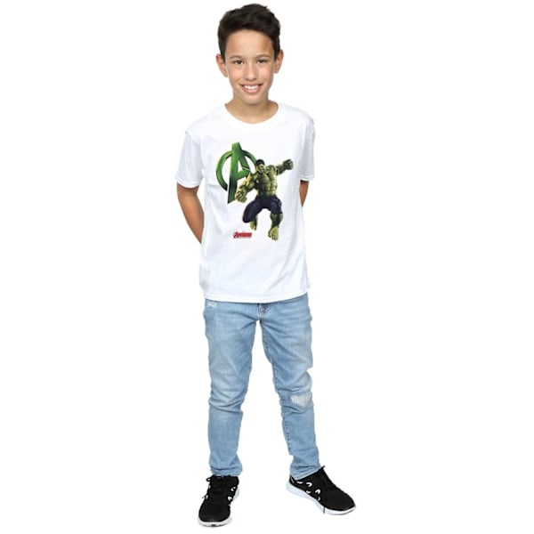 Hulk Pojkar Pose T-Shirt 7-8 År Vit White 7-8 Years