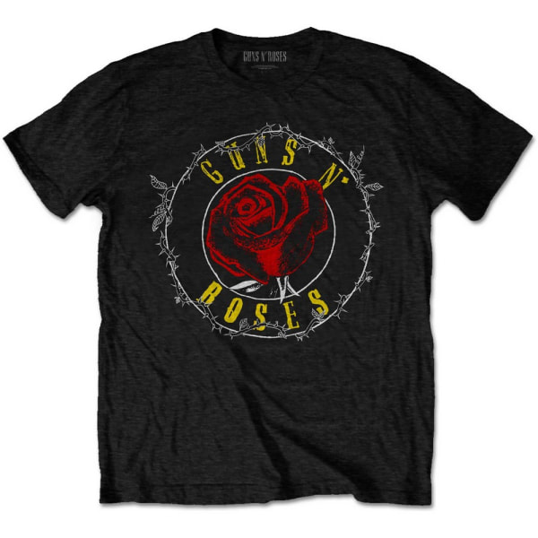 Guns N Roses Unisex Vuxen Paradise City Rose Circle T-shirt SB Black S