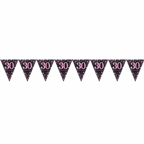 Amscan Sparkling Celebration 30-års dekorativ vimpel O Black/Pink One Size