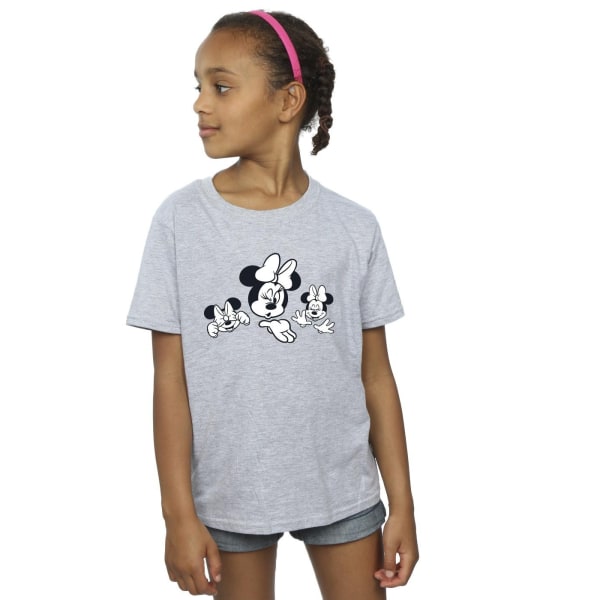 Disney Girls Minnie Mouse Three Faces bomull T-shirt 9-11 år Sports Grey 9-11 Years