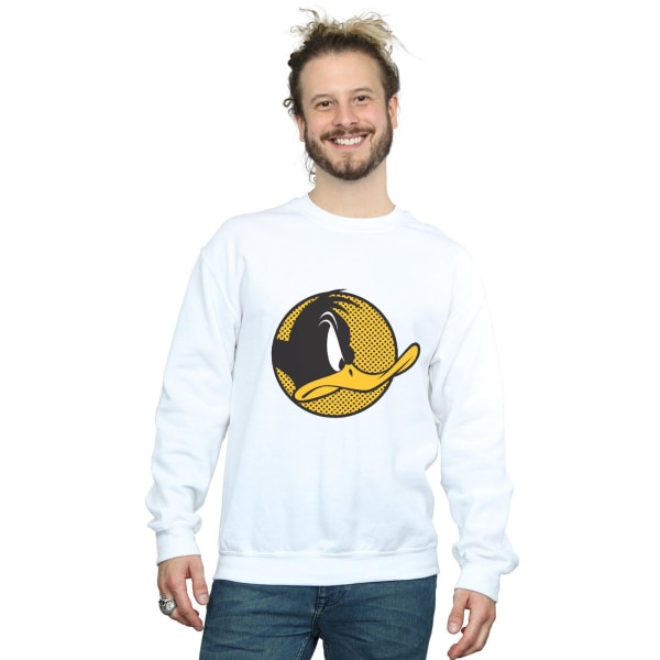 Looney Tunes Herr Daffy Duck Tröja med prickig profil XL Vit White XL