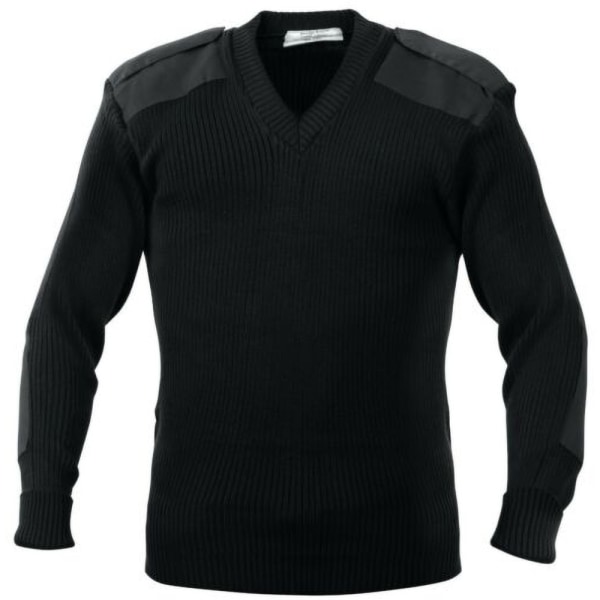 Yoko Mens V-ringad NATO Security Sweater / Workwear 2XL Svart Black 2XL