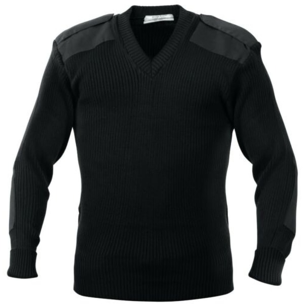 Yoko Mens V-ringad NATO Security Sweater / Workwear S Svart Black S