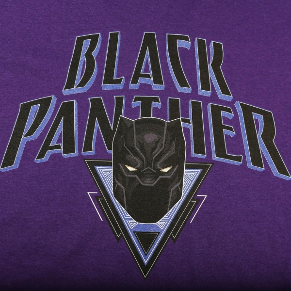 Black Panther Herr Shield Logo T-shirt M Lila Purple M