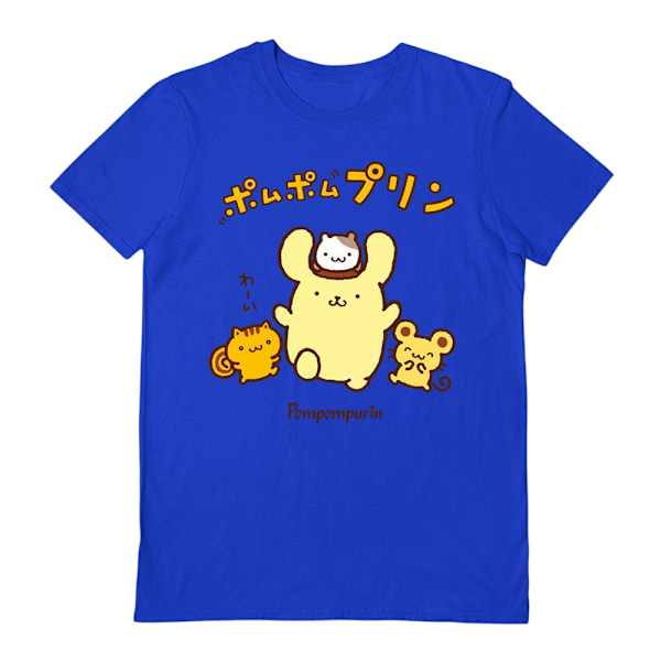 Sanrio Unisex Vuxen 4 Vänner Pompompurin T-shirt XL Blå Blue XL