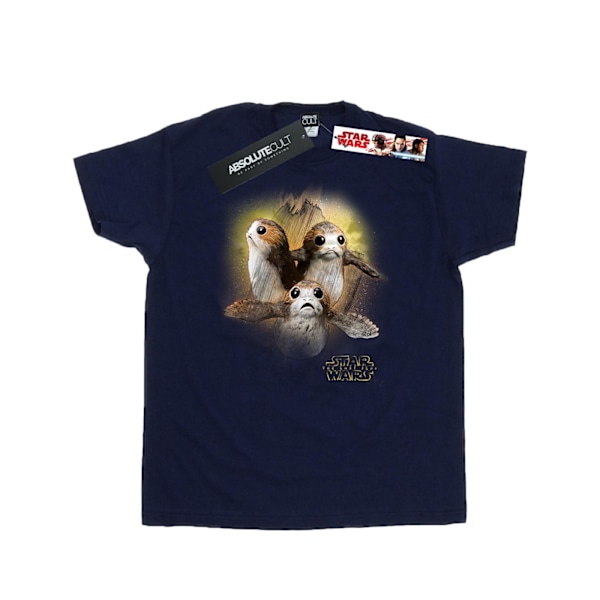 Star Wars: The Last Jedi Porg T-shirt i borstad bomull för män, marinblå, M Navy Blue M