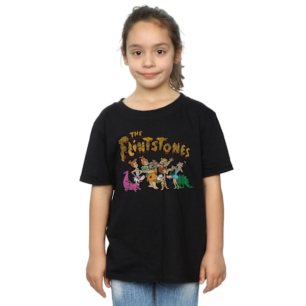 The Flintstones Girls Group Distressed Cotton T-Shirt 5-6 år Black 5-6 Years