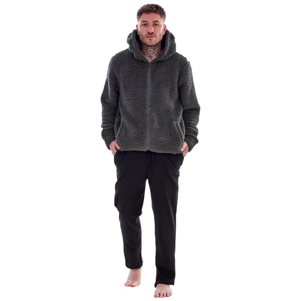 Keanu Herr Sherpa Pull Over Hoodie L Kolgrå Charcoal L
