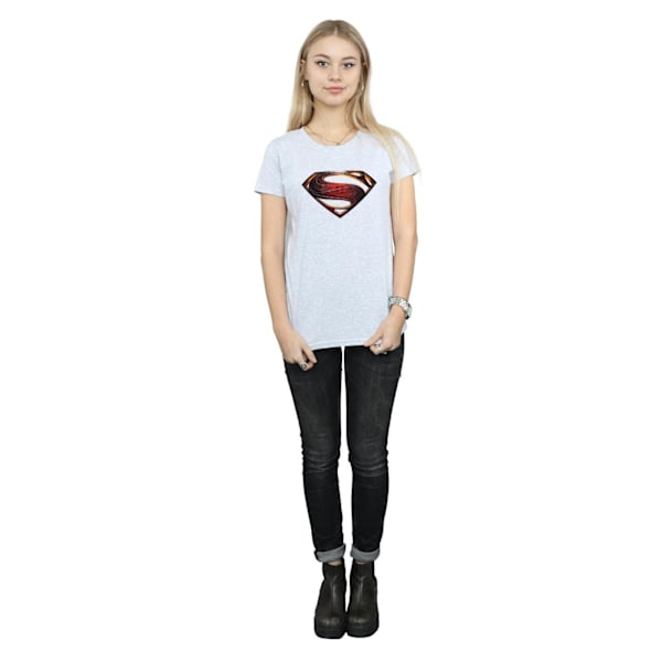 Superman Dam/Dam T-shirt i bomull med logotyp S Sports Grey Sports Grey S