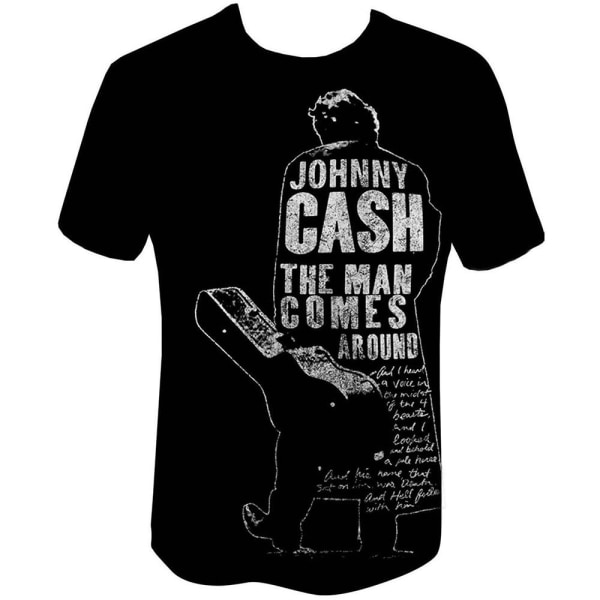 Johnny Cash Unisex Vuxen Mannen kommer runt T-shirt S Svart Black S