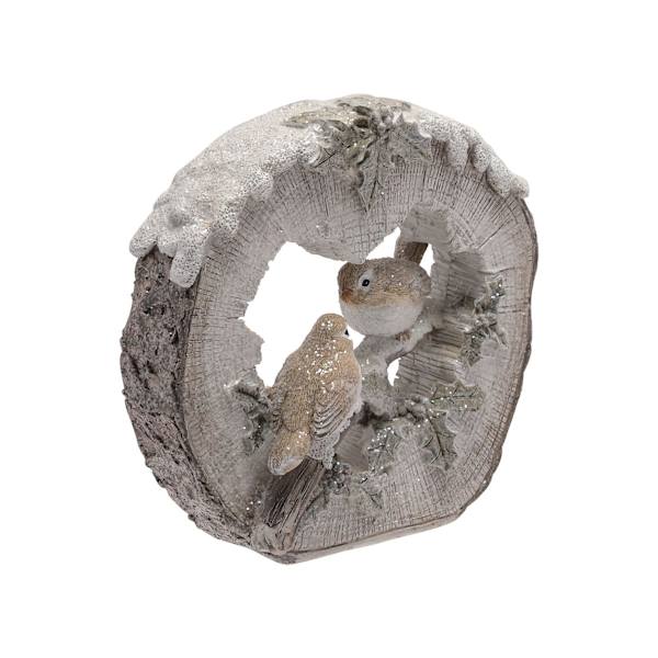 Två Rödhakar Figurin One Size Vit White One Size