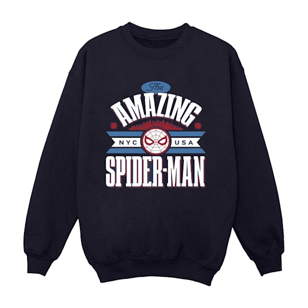 Marvel Girls Spider-Man NYC Amazing Sweatshirt 5-6 år Marinblå B Navy Blue 5-6 Years