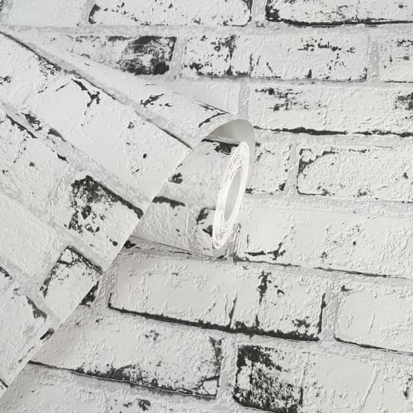 AS Creation New England Rustic Brick Textured Wallpaper One Size White One Size