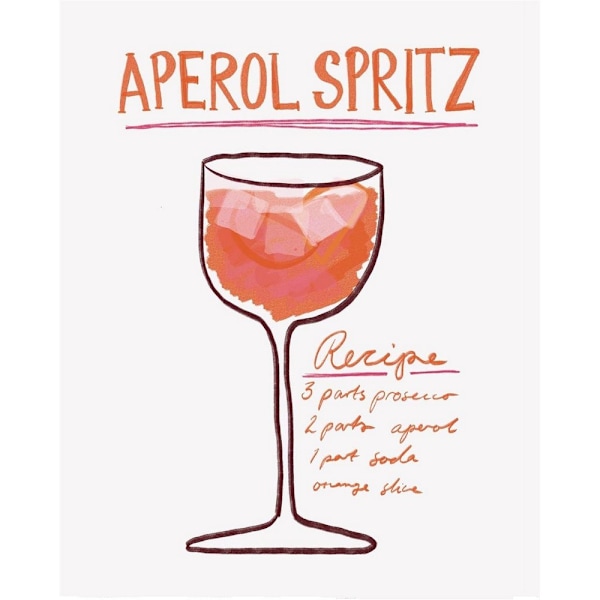 Athene Fritsch Aperol Spritz Pappersutskrift 40cm x 30cm Orange/Vit Orange/White/Black 40cm x 30cm