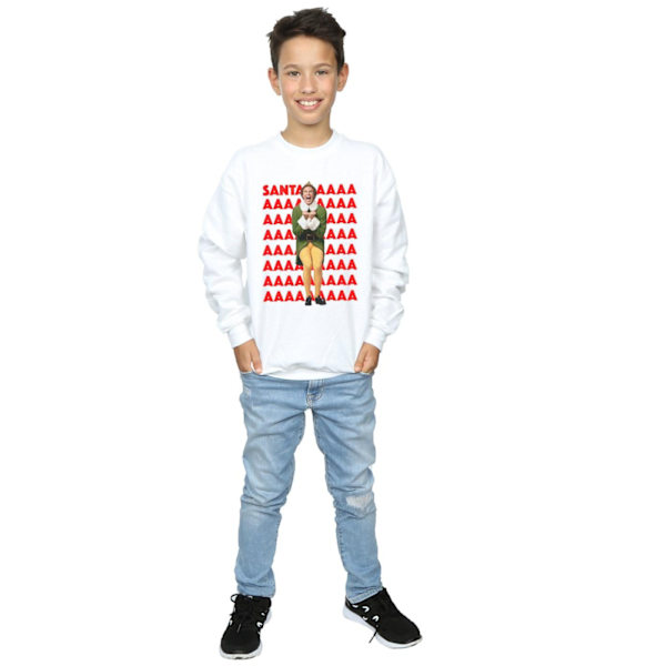 Elf Boys Buddy Santa Scream Sweatshirt 5-6 år Vit White 5-6 Years