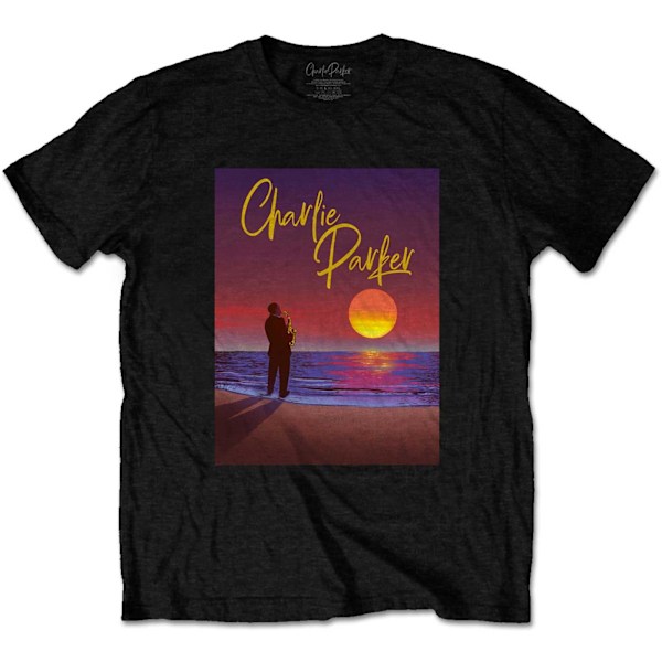Charlie Parker Unisex Vuxen Solnedgång Bomull T-shirt XL Svart/Lila Black/Purple XL