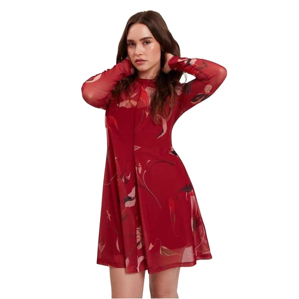 Ted Baker Dam/Dam Mesh Långärmad Miniklänning 8 UK Röd Red 8 UK