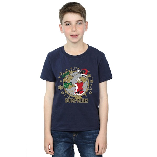 Tom And Jerry Boys Julöverraskning T-shirt 9-11 år Marinblå B Navy Blue 9-11 Years