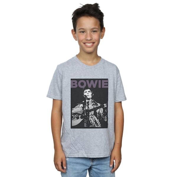David Bowie Boys Rock Poster T-shirt 5-6 år Sports Grey Sports Grey 5-6 Years