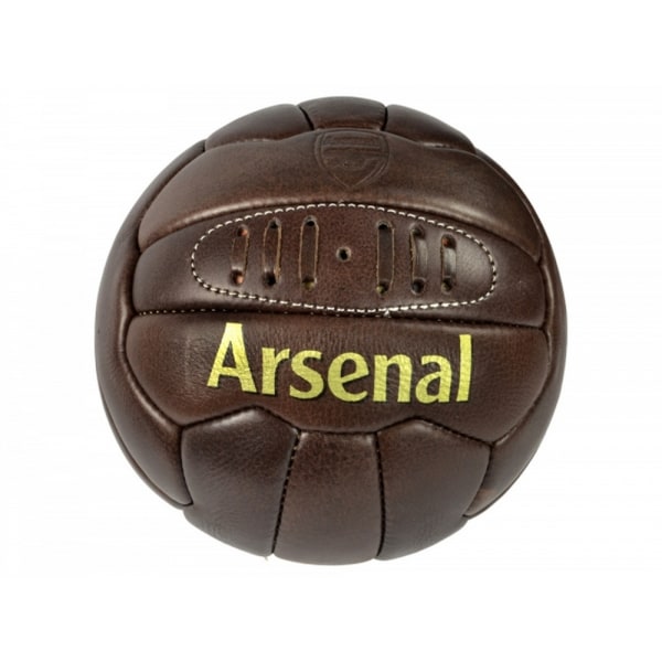 Arsenal FC Officiell Retro Heritage Läderfotboll 5 Brun Brown 5