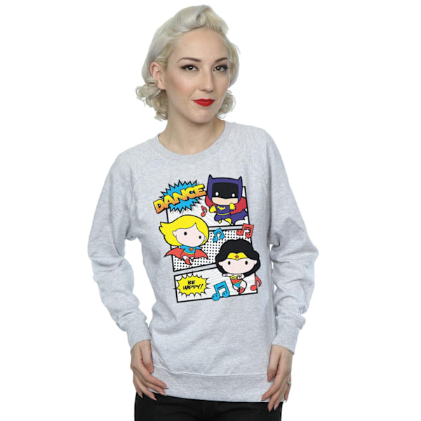 DC Comics Dam/Kvinnor Chibi Super Friends Dans Sweatshirt XX Heather Grey XXL