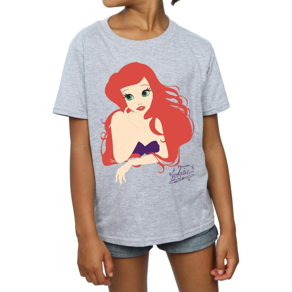 Disney Princess Girls Ariel Silhouette Cotton T-Shirt 12-13 Ja Sports Grey 12-13 Years