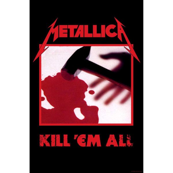 Metallica Kill Em All Textile Poster 106cm x 70cm Röd/Svart/Whi Red/Black/White 106cm x 70cm