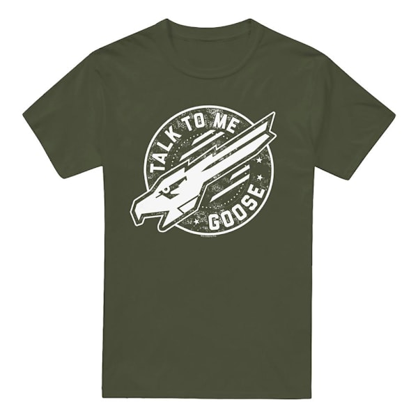 Top Gun Herr Talk To Me Goose T-Shirt M Militärgrön Military Green M