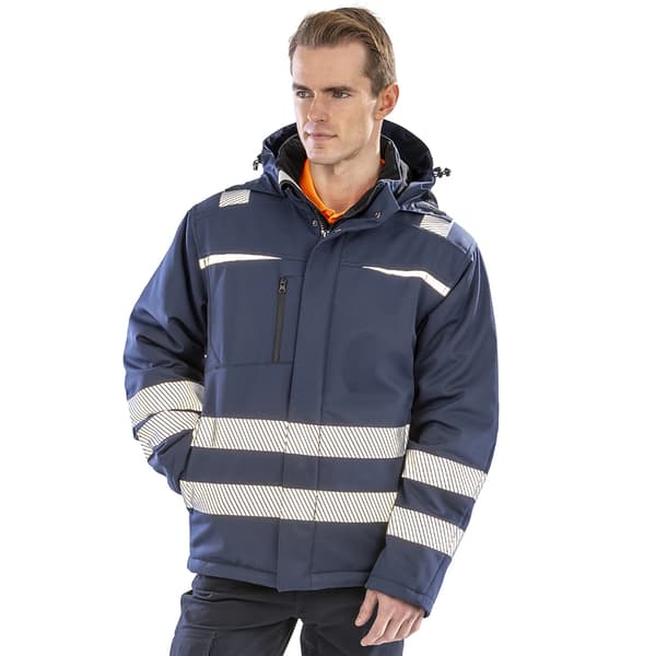 Result Safeguard Herr Dynamisk Hi-Visibility Softshell Arbetsrock Navy XL