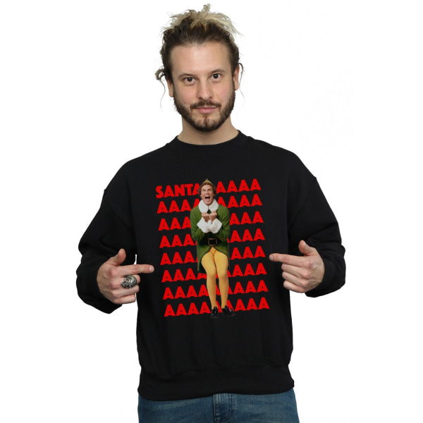 Elf Mens Buddy Santa Scream Sweatshirt S Svart Black S