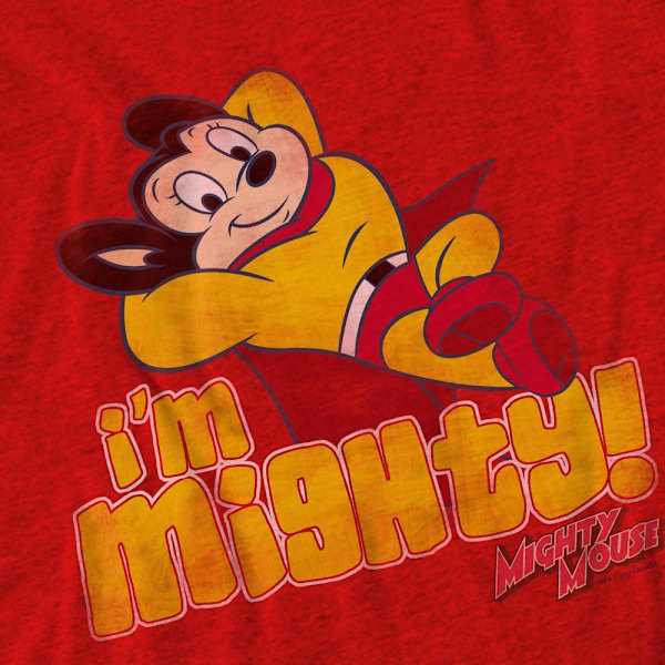 Mighty Mouse Unisex Vuxen I´m Mighty T-Shirt S Röd Red S