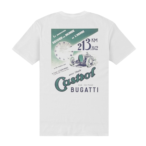 Castrol Unisex Adult Avec Back Print T-Shirt M Vit White M